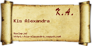 Kis Alexandra névjegykártya